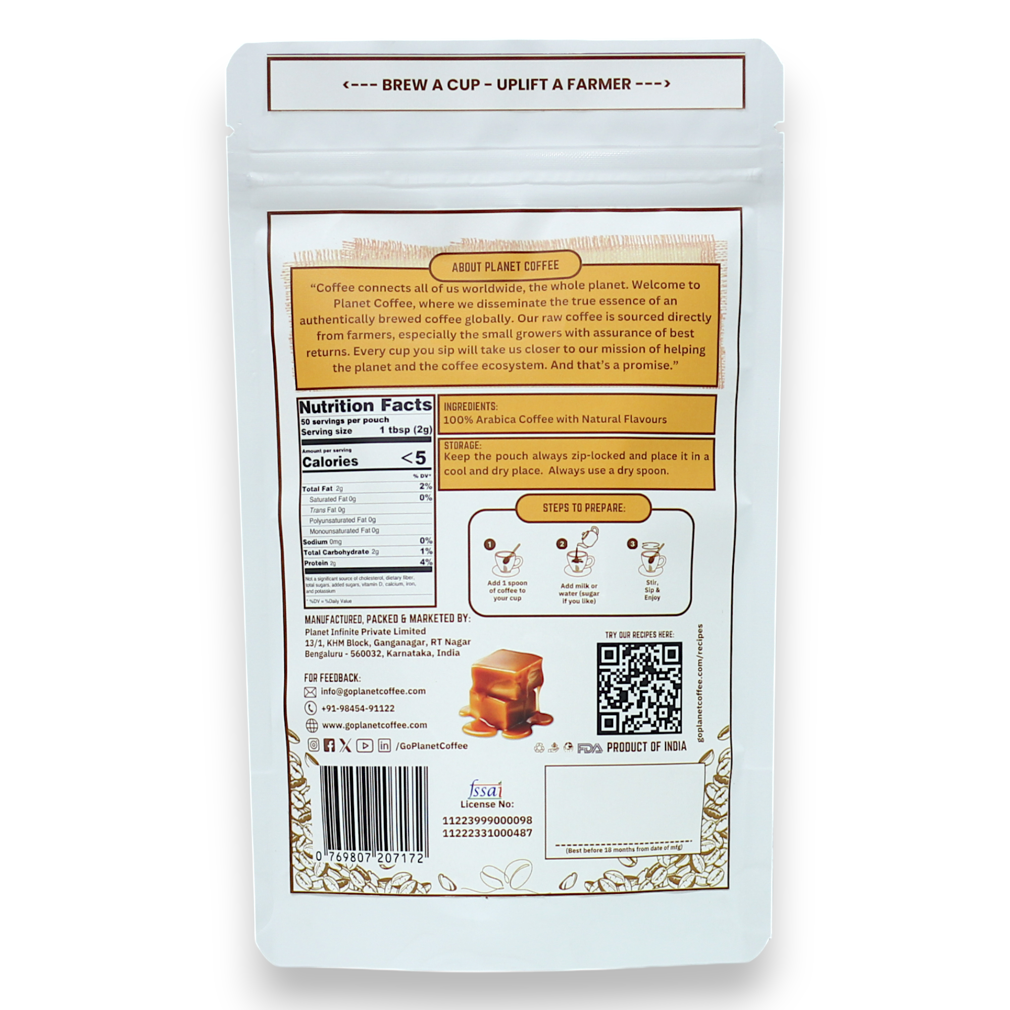 CARAMEL Instant Coffee | 100 Gms Pouch