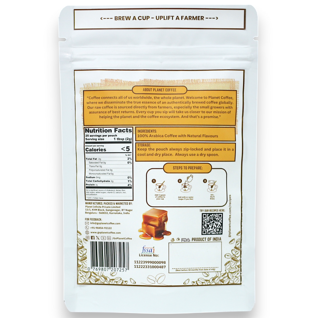 CARAMEL Instant Coffee | 50 Gms Pouch