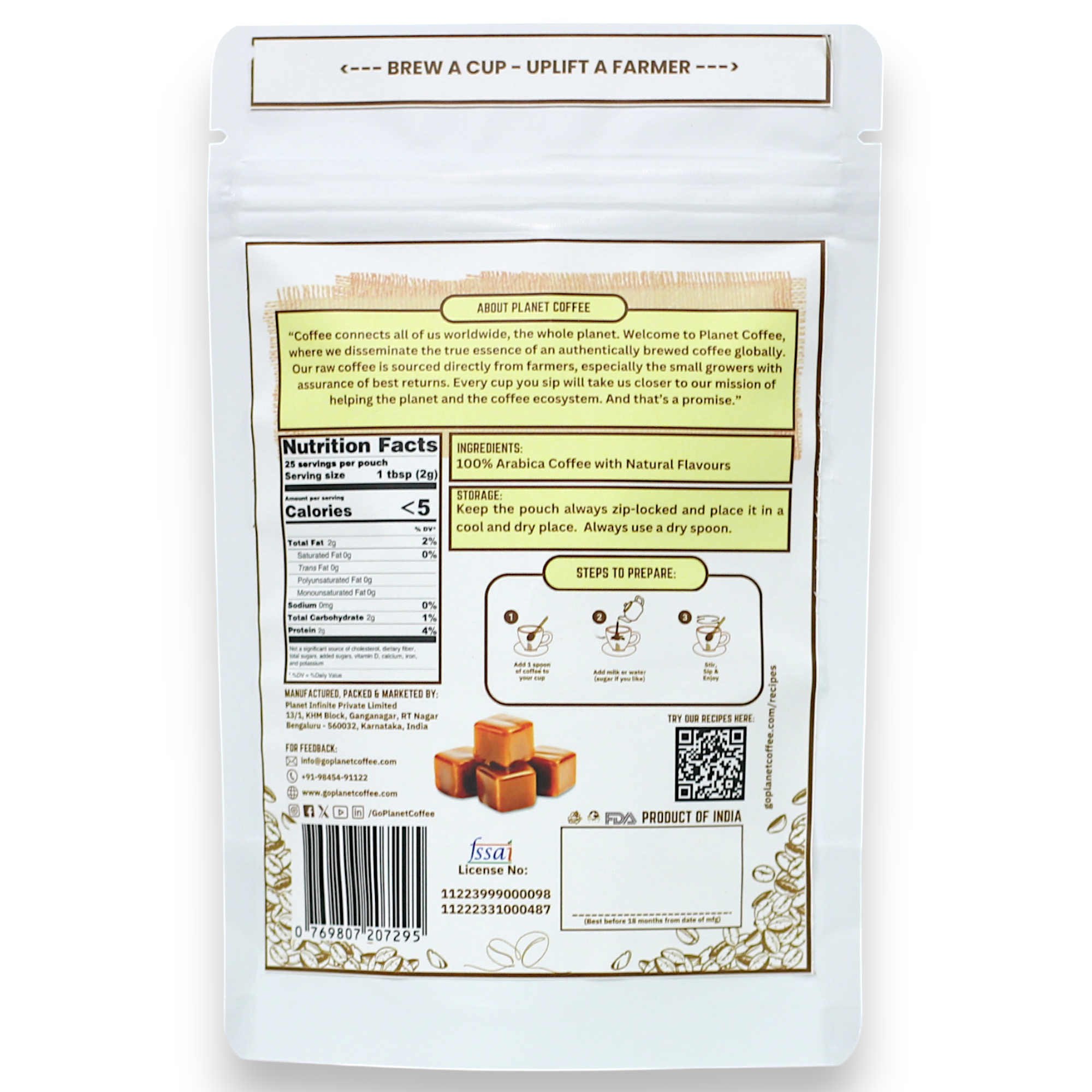 BUTTERSCOTCH Instant Coffee | 50 Gms Pouch