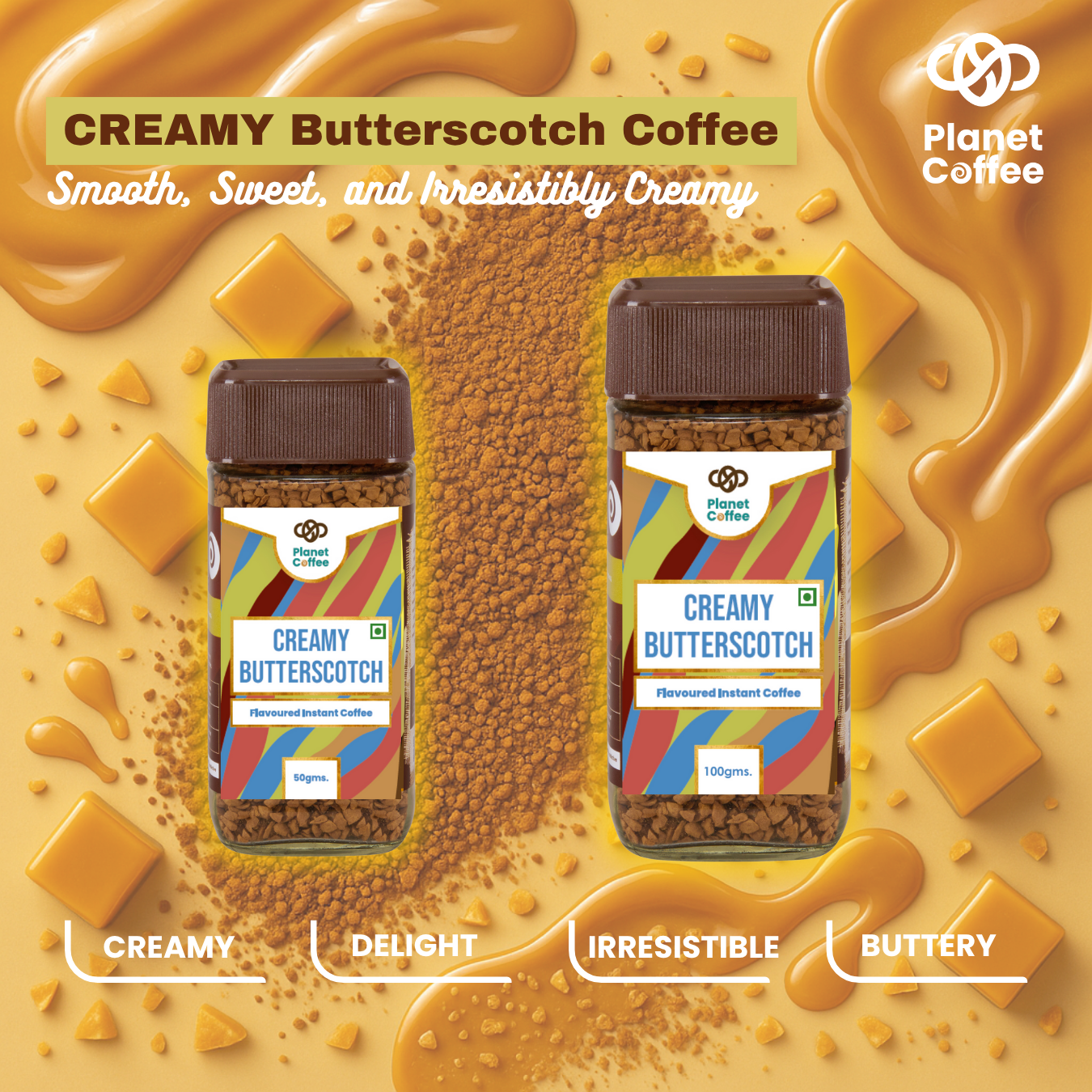 CREAMY Butterscotch Coffee | 100 Gms Jar