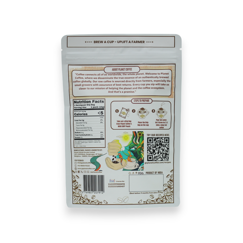 Nova Drip | Pour-Over Coffee Drip Bags | Pure Arabica (Pack of 10 Drip Bags)