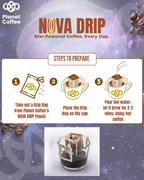 Nova Drip | Pour-Over Coffee Drip Bags | Pure Arabica (Pack of 10 Drip Bags)