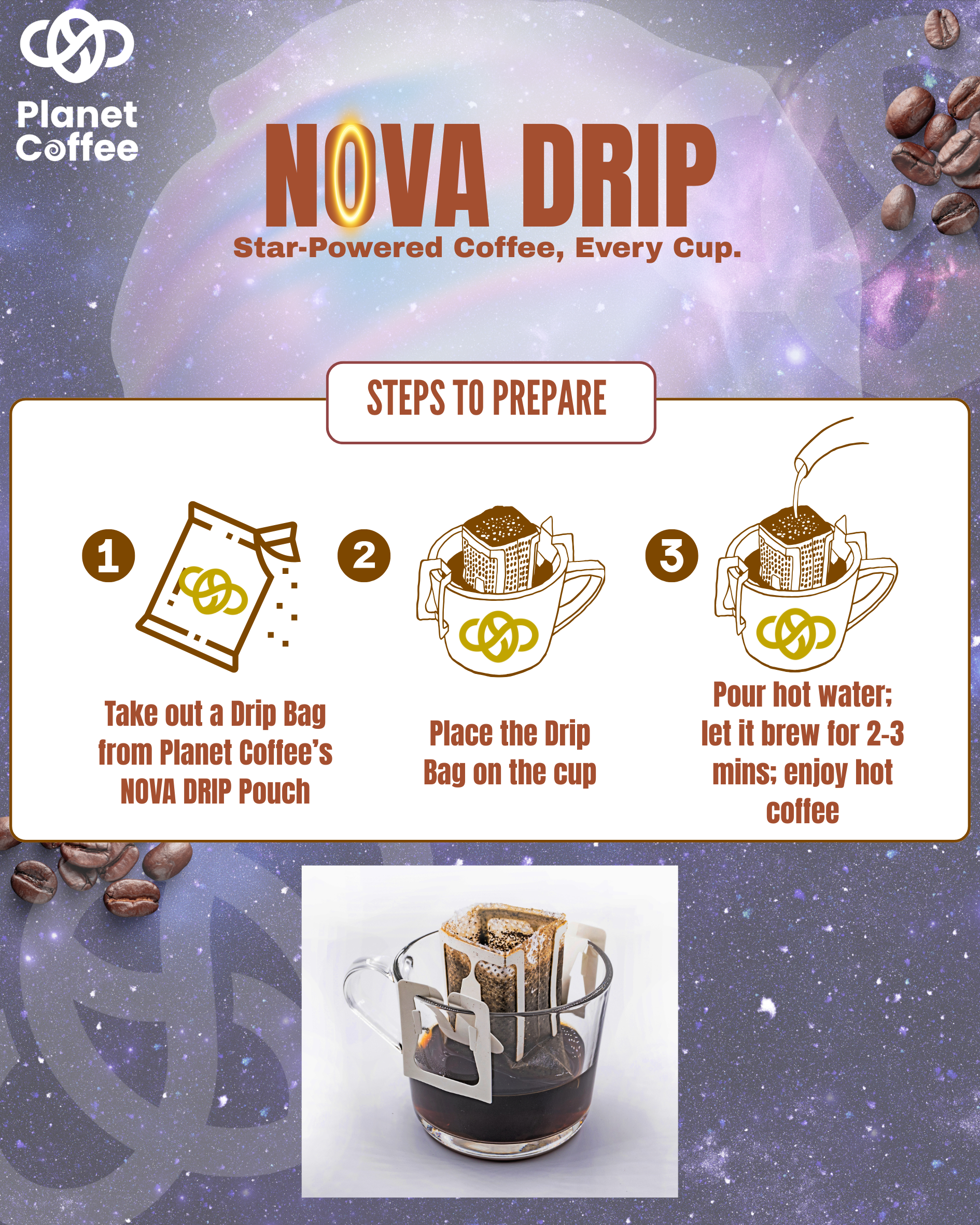 Nova Drip | Pour Over Coffee Drip Bags | Pure Arabica